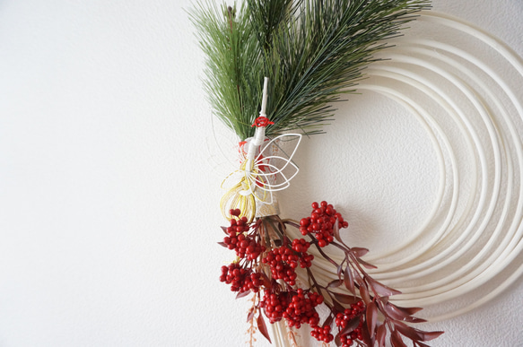 【10月・早割お正月2026】 松と鶴の実り飾り 4枚目の画像