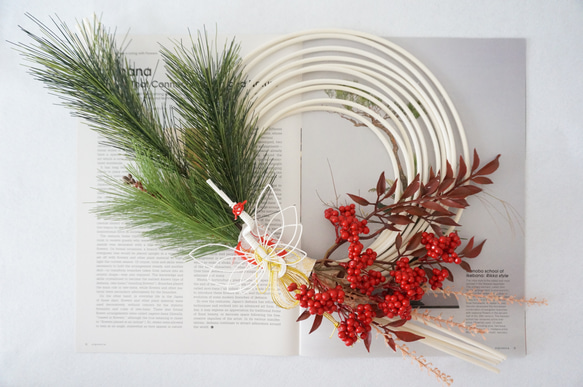 【10月・早割お正月2026】 松と鶴の実り飾り 5枚目の画像