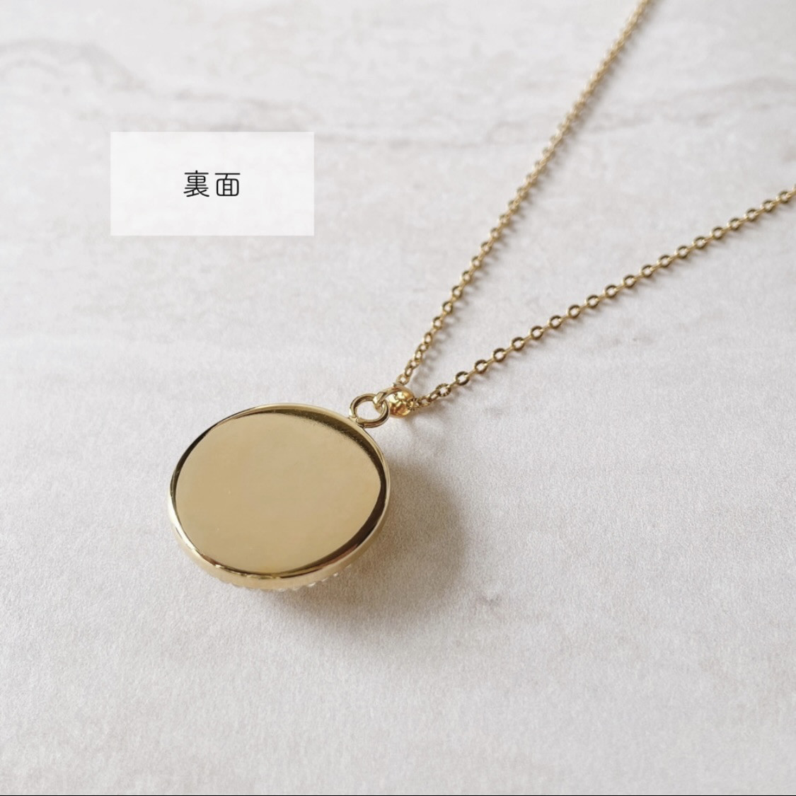 チェコガラスボタンネックレス／秋の夕暮れオレンジ｜大人の差し色ジュエリー