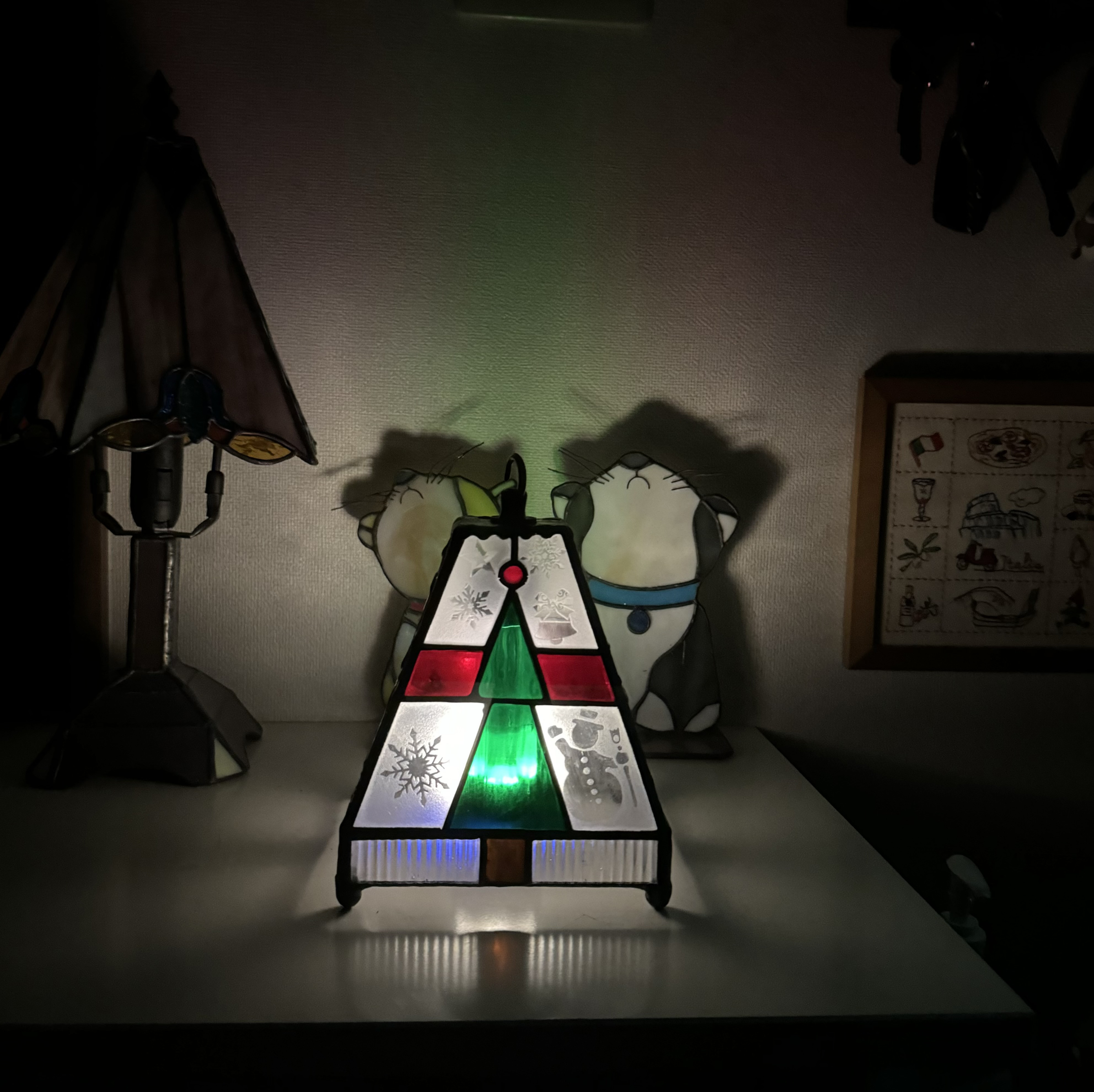 #MerryCreema 光の色とガラス模様を楽しむ 、クリスマス 3.ステンドグラスどこでもランタン