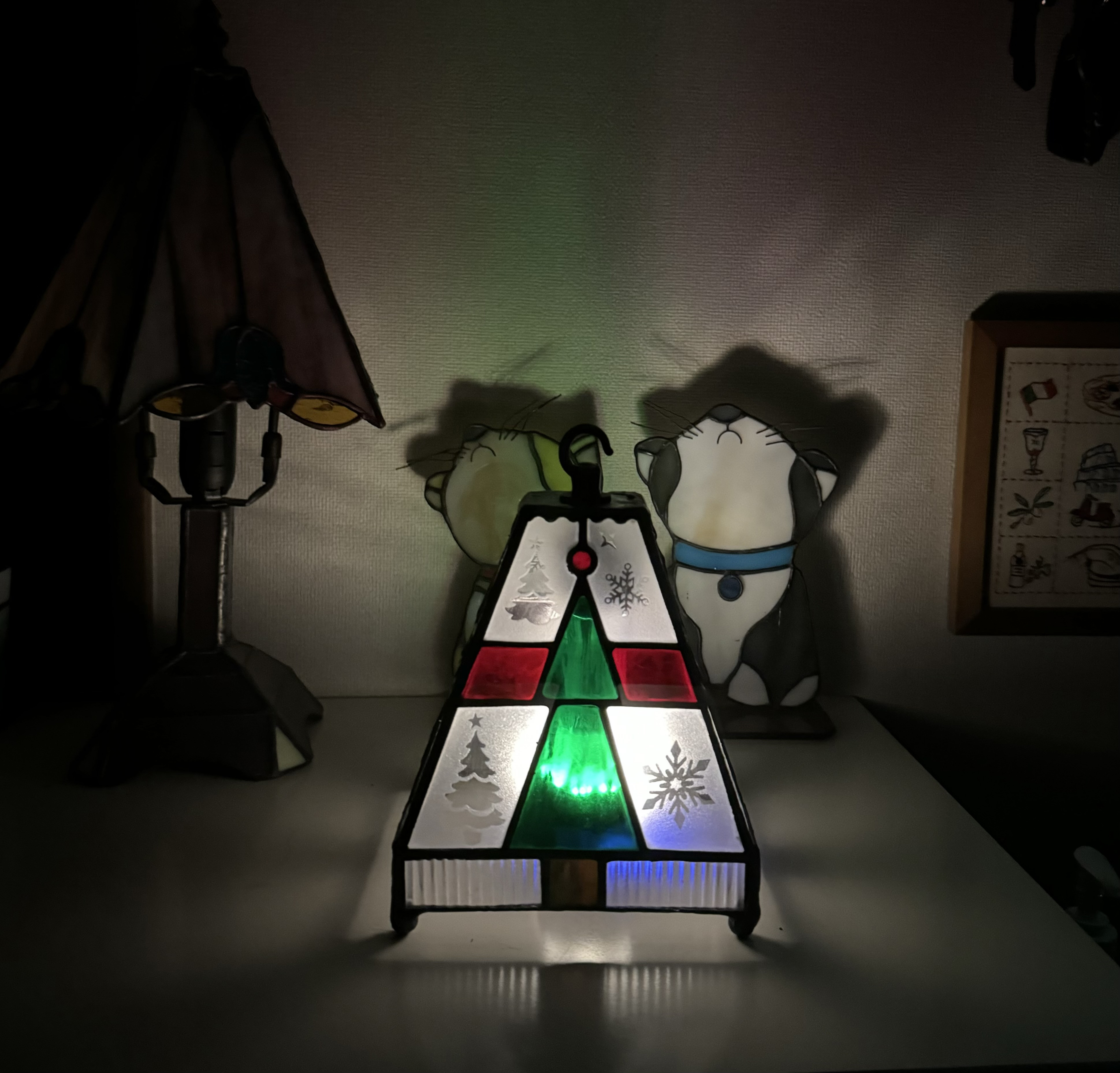 #MerryCreema 光の色とガラス模様を楽しむ 、クリスマス 3.ステンドグラスどこでもランタン