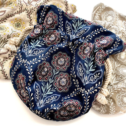 Marcella花刺繍のマニフィーク巾着バッグ iLiv社高級イギリス生地 高品質エンブロイダリー 太番手フレンチリネン 19枚目の画像