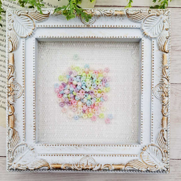 小さなお花のビーズパーツ(パステル)　4.5mm 150個 3枚目の画像