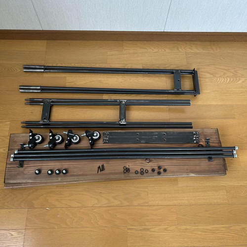 ハンガーラック アンティーク風 ハンドメイド 2段棚 アイアン家具