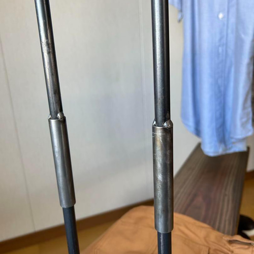 ハンガーラック アンティーク風 ハンドメイド 2段棚 アイアン家具