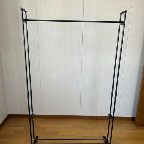 ハンガーラック アンティーク風 ハンドメイド 2段棚 アイアン家具