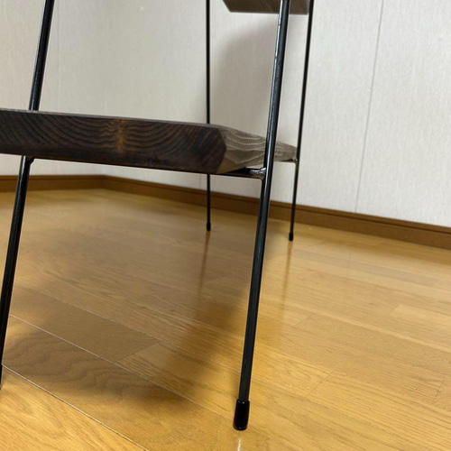 マルシェ 【カフェ板×アイアン】 カフェ板3段シェルフ 古材風