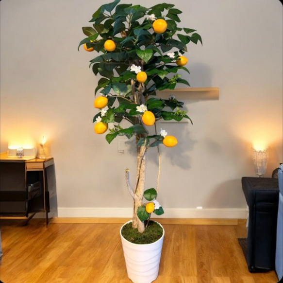 光触媒　人工観葉植物　ウォールグリーン　フェイクグリーン　レモンツリー11343 2枚目の画像