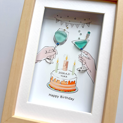 シーグラスアート『 端午の節句.。.:*☆カクテル 』他2点 シーグラス