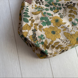 新作★秋マスタード花★トライアングルバック　綿麻　北欧エレガント 9枚目の画像