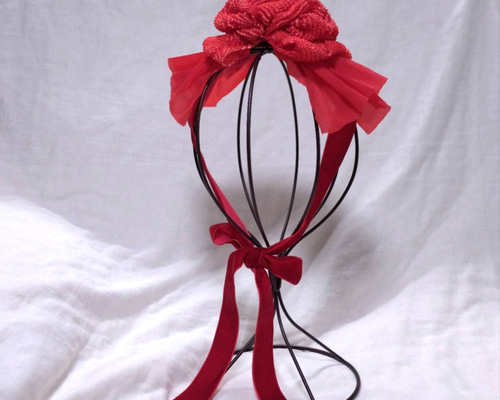 10042】七五三☆顎紐リボン別途☆ひな祭り・成人式・髪飾り・ヘッド