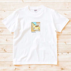 半袖Tシャツ『パラダイスプリン』メンズ レディース ホワイト スイーツ 2枚目の画像