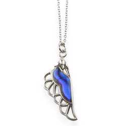 希少☆幸運を呼ぶ青い蝶 本物のモルフォ蝶の羽 シルバー925 ペンダントトップ 0_718496d18f3aeb9deb4f07f77a95