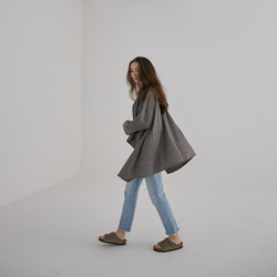 圍裹領大衣 - 混色淺 第7張的照片