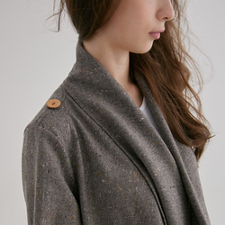 圍裹領大衣 - 混色淺 第3張的照片