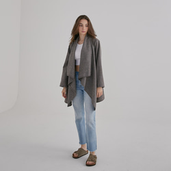 圍裹領大衣 - 混色淺 第2張的照片