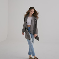 圍裹領大衣 - 混色淺 第1張的照片