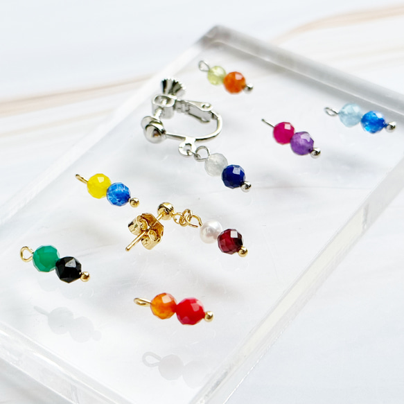 【欲張り3点セット】“推し”といつも一緒｜2粒から選べる カスタムアクセサリー Color Me Stone 誕生石 13枚目の画像