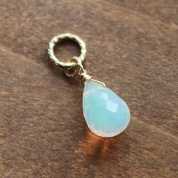 ✨10月誕生石✨ プレシャスオパール＜ドロップ・ブリオレット＞のチャーム（K14GF） 2枚目の画像