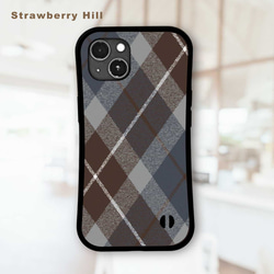 チェック  耐衝撃 グリップケース iPhoneケース 1枚目の画像
