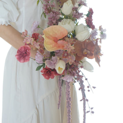 ✿ベージュ系ニュアンスカラーブーケ（造花ブーケ）　未使用品 造花】ニュアンスカラーのブーケ【結婚式 フラワー ブーケ