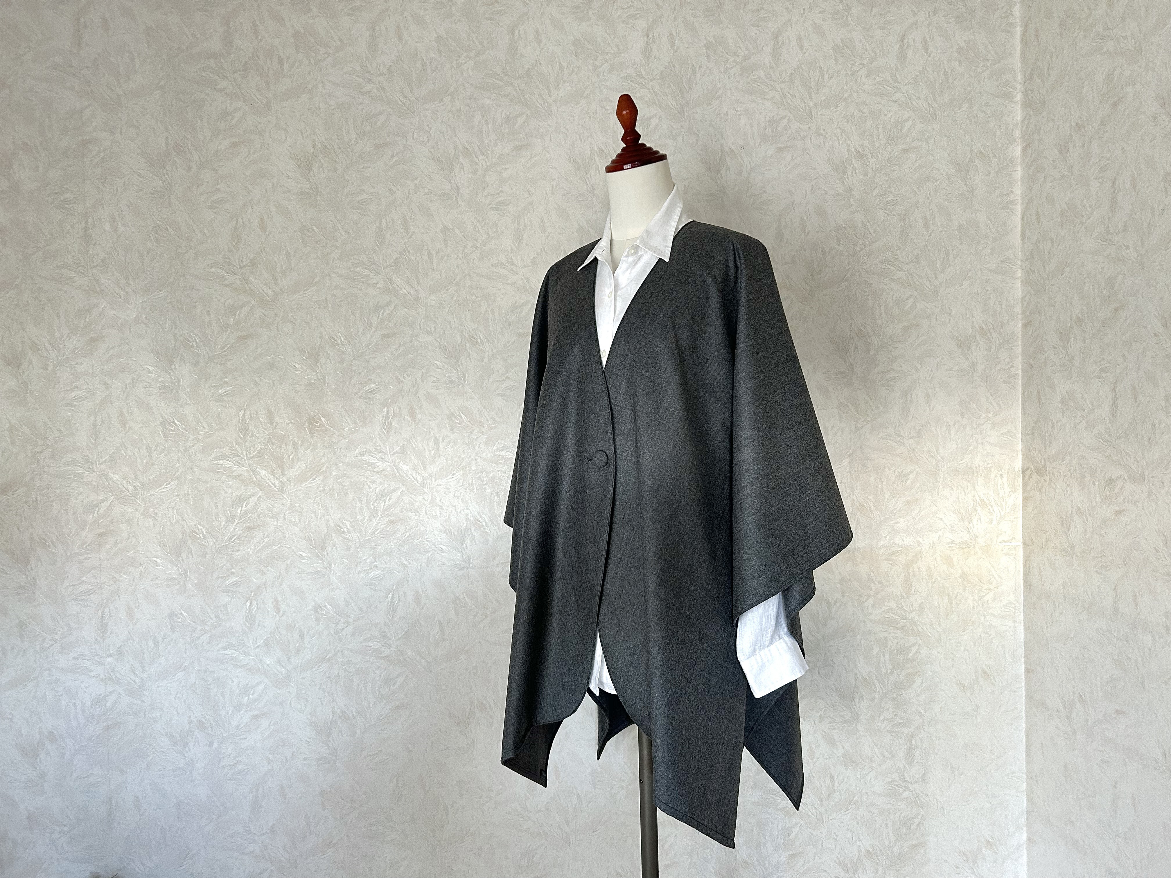 ウール・ショール カーディガン✴︎ダークグレー