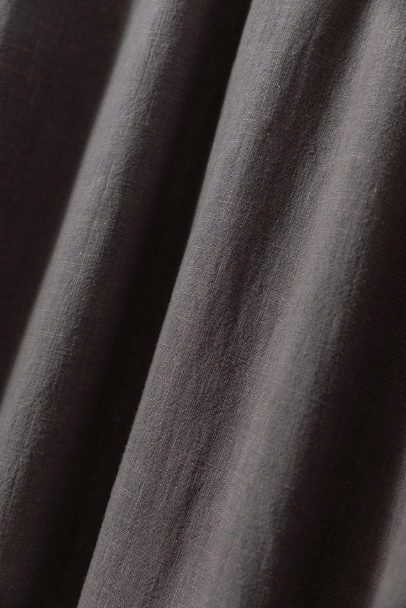 大人の上品な可愛らしさを演出 丸襟ワンピース　ロングワンピース　リネンワンピース 　ダークグレー250918-3 8枚目の画像