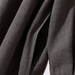 大人の上品な可愛らしさを演出 丸襟ワンピース　ロングワンピース　リネンワンピース 　ダークグレー250918-3 7枚目の画像