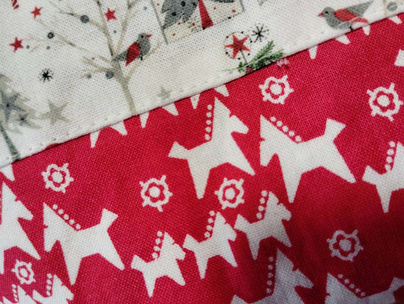 再販2025ドイツのクリスマス　もみの木　教会　ダビデの星　巾着ポーチ　巾着バッグ　マッシュルーム 6枚目の画像