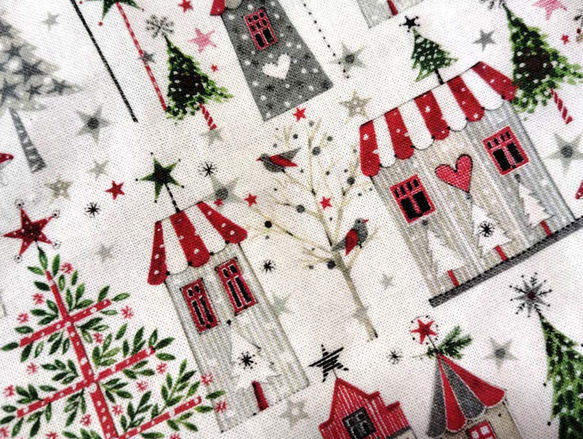 再販2025ドイツのクリスマス　もみの木　教会　ダビデの星　巾着ポーチ　巾着バッグ　マッシュルーム 4枚目の画像