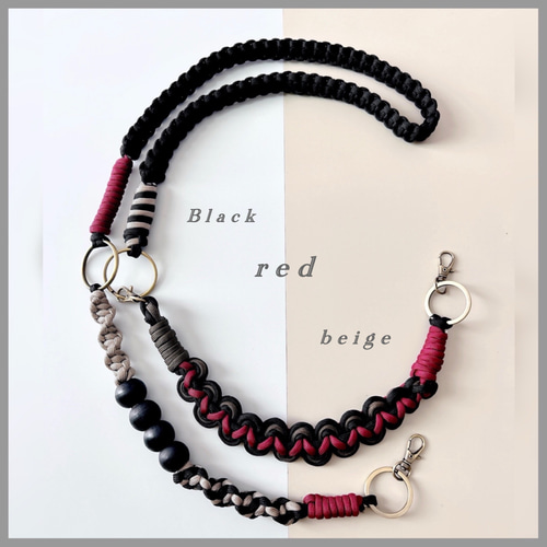 スマホショルダーストラップ【darkred×Black】パラコード ハンド