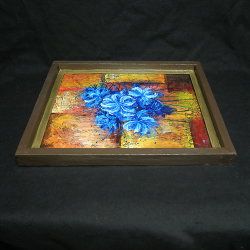 油絵 油彩 油彩画 絵 絵画 絵【青い彼岸花】 絵画 HR 通販 19905773