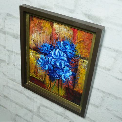 油絵 油彩 油彩画 絵 絵画 絵【青い彼岸花】 絵画 HR 通販 19905773