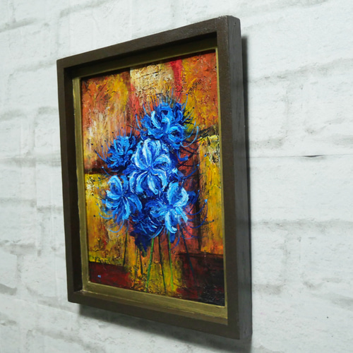 油絵 油彩 油彩画 絵 絵画 絵【青い彼岸花】 絵画 HR 通販