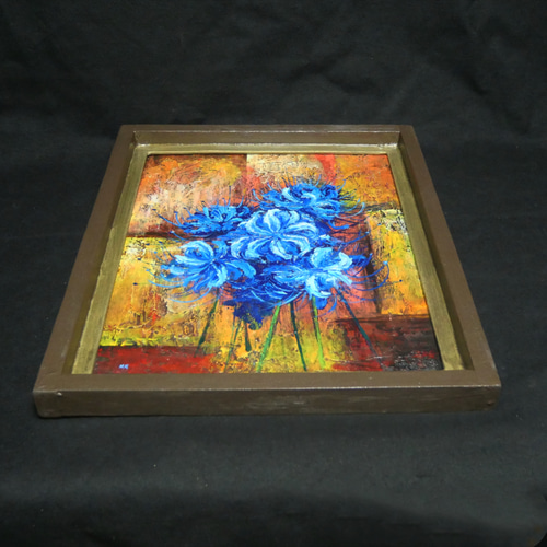 油絵 油彩 油彩画 絵 絵画 絵【青い彼岸花】 絵画 HR 通販