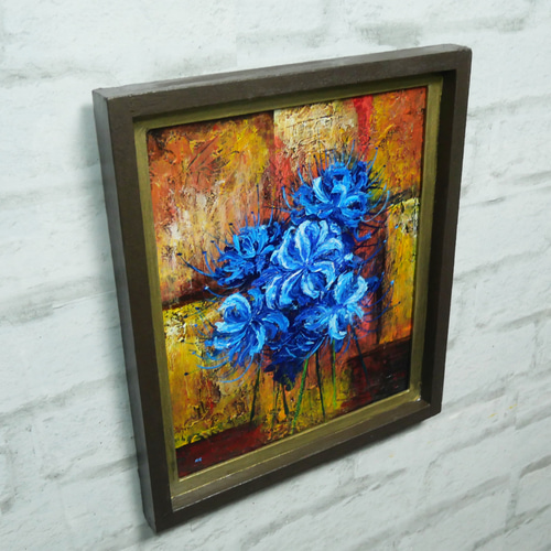 油絵 油彩 油彩画 絵 絵画 絵【青い彼岸花】 絵画 HR 通販 19905773