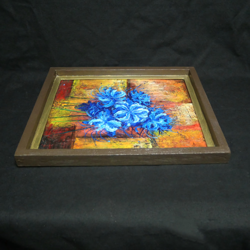 油絵 油彩 油彩画 絵 絵画 絵【青い彼岸花】 絵画 HR 通販 19905773