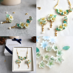 クリスマスローズとビジューのイヤーカフ 10枚目の画像