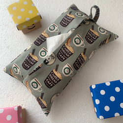 エコティッシュカバー☆マスクストッカー♪行ってみたいな♡白くまカフェ♪くすみ2カラー 2枚目の画像