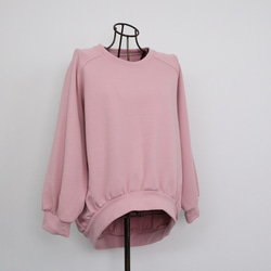 大人のスウェット ビックシルエット 柔らか ドルマンスリーブトレーナー　ピンク　0748PK 10枚目の画像