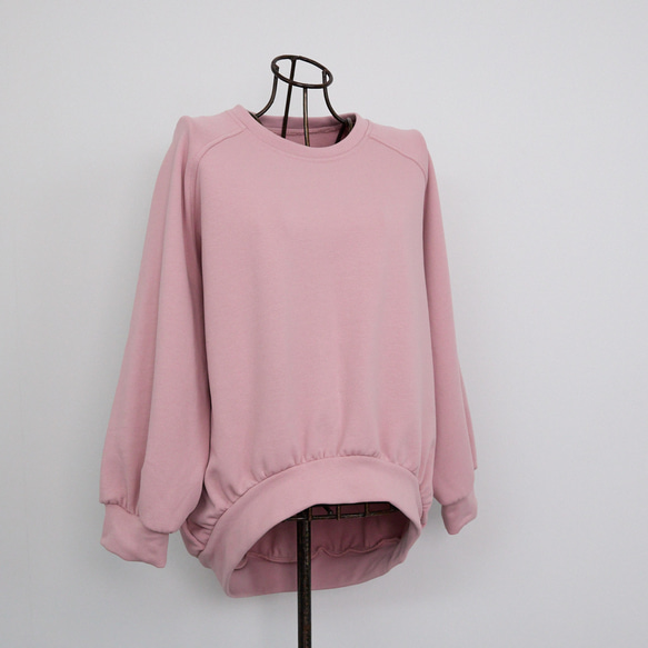 大人のスウェット ビックシルエット 柔らか ドルマンスリーブトレーナー　ピンク　0748PK 10枚目の画像