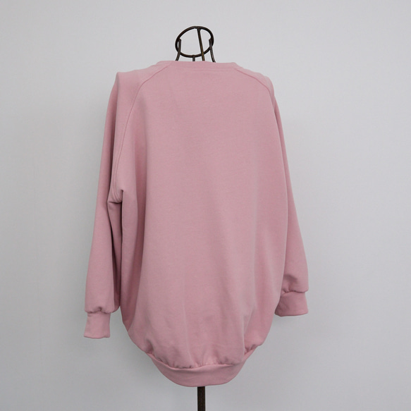 大人のスウェット ビックシルエット 柔らか ドルマンスリーブトレーナー　ピンク　0748PK 12枚目の画像