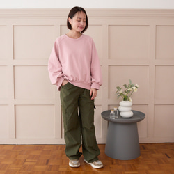 大人のスウェット ビックシルエット 柔らか ドルマンスリーブトレーナー　ピンク　0748PK 6枚目の画像