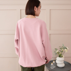 大人のスウェット ビックシルエット 柔らか ドルマンスリーブトレーナー　ピンク　0748PK 5枚目の画像