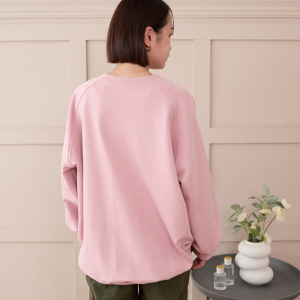 大人のスウェット ビックシルエット 柔らか ドルマンスリーブトレーナー　ピンク　0748PK 5枚目の画像