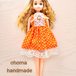 リカちゃん 服 ワンピース オレンジ ドット その他人形 CHOMA 通販