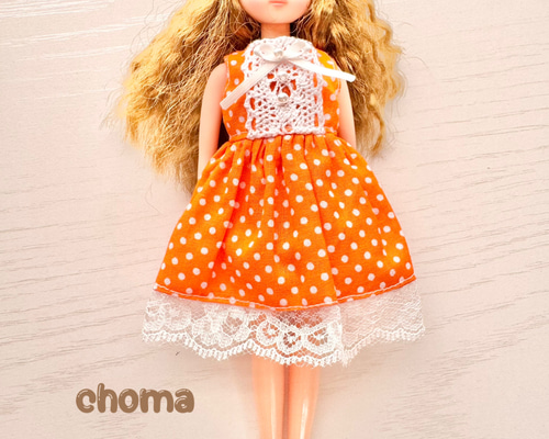 リカちゃん 服 ワンピース オレンジ ドット その他人形 CHOMA 通販