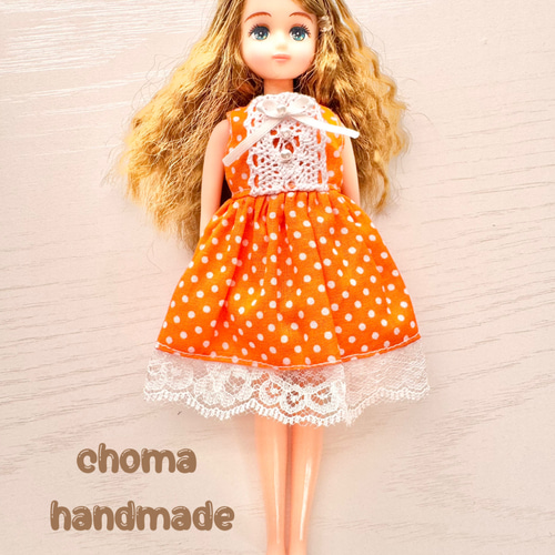 リカちゃん 服 ワンピース オレンジ ドット その他人形 CHOMA 通販