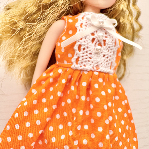 リカちゃん 服 ワンピース オレンジ ドット その他人形 CHOMA 通販