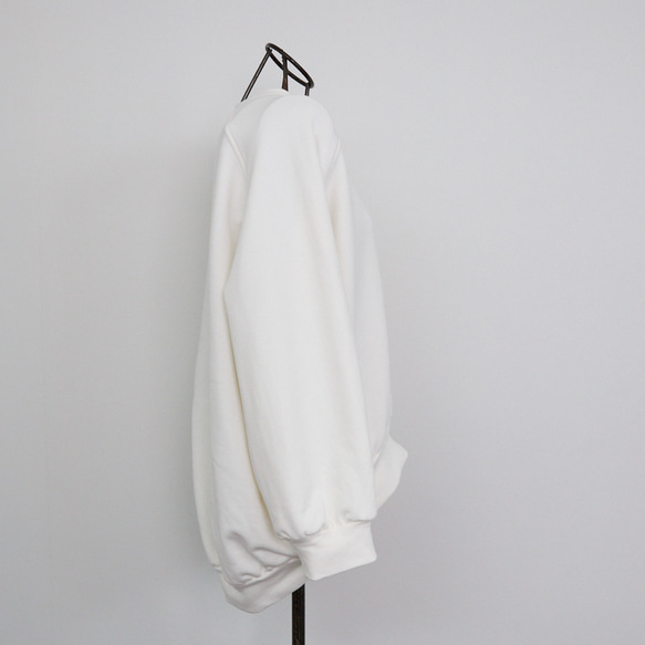 大人のスウェット ビックシルエット 柔らか ドルマンスリーブトレーナー　ホワイト　0748WH 12枚目の画像